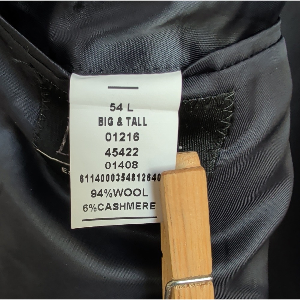 Jos A Bank Big & Tall Blazer Sport Coat 54L Wool Cashmere Charcoal Grey Check - Picture 4 of 10